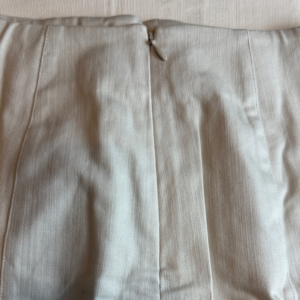 H&M Women's Khaki Light Beige Lace Front Back Zip Mini Skirt Size 0 NWT - Picture 10 of 11